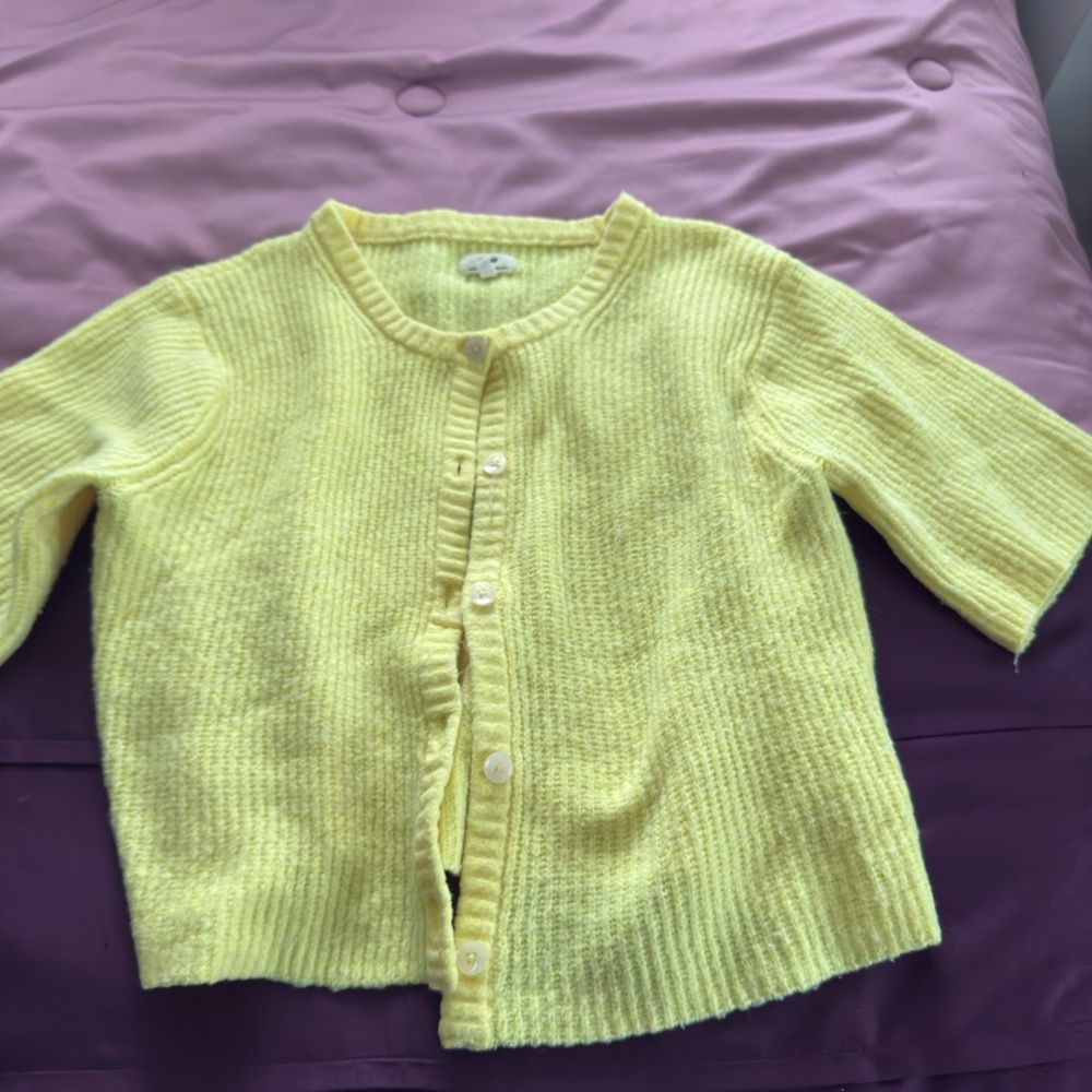 Aerie Yellow Button Down Sweater